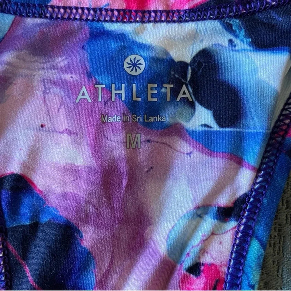 Athleta Watercolor Racerback Tank Top Medium - Picture 3 of 4